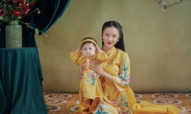 Gần đến Tết, loạt ảnh áo dài của Salim và con gái Pam Yêu Ơi lại gây sốt