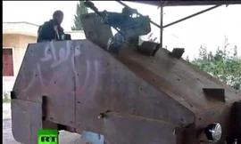 Chiếc xe tăng tự chế từ phế liệu của phiến quân Syria