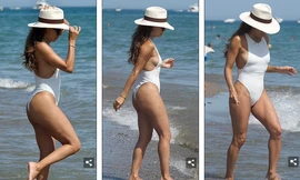 Eva Longoria siêu gợi cảm với áo tắm khoét nửa ngực táo bạo