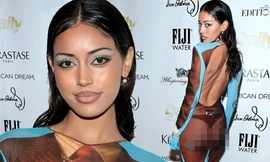 Mẫu 9x Cindy Kimberly mặc váy trong suốt, lộ ngực ở sự kiện bị chỉ trích