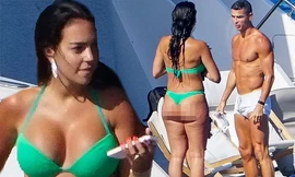 Cristiano Ronaldo khoe body 6 múi, bạn gái diện bikini 'bốc lửa'