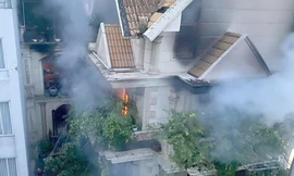 Hiện trường vụ cháy (Ảnh: Đ.V.).