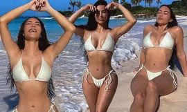 Kim Kardashian gây chao đảo với bikini nhỏ xíu
