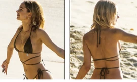 Mẫu 9x Kimberley Garner khoe dáng cực quyến rũ với áo tắm tam giác