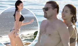 Leonardo DiCaprio và bạn gái kém 23 tuổi tình tứ ngọt ngào ở biển