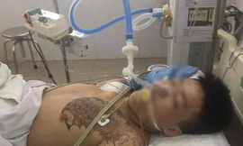 Bị can Trần Văn Hiền đang được chữa trị tại bệnh viện Đà Nẵng. 