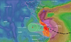 Hoàn lưu bão số 9 còn rất mạnh, khả năng kéo dài hết đêm nay