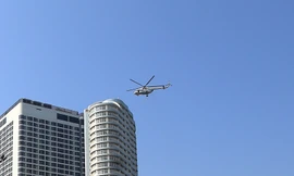 Trực thăng tập luyện chuẩn bị diễn tập chính thức vào ngày 16/10. 