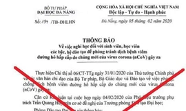 Văn bản giả mạo thông báo sinh viên nghỉ học đến ngày 16/2. 