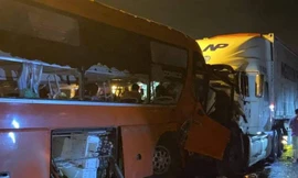 Hiện trường vụ tai nạn. 