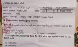 Giấy chứng nhận nghỉ việc hưởng bảo hiểm xã hội của anh V. với chẩn đoán bệnh của nữ giới. 