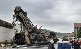 Hiện trường vụ tai nạn. Ảnh: CTV