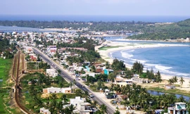 Một góc thị xã Đức Phổ, tỉnh Quảng Ngãi từ trên cao. Ảnh: M.H