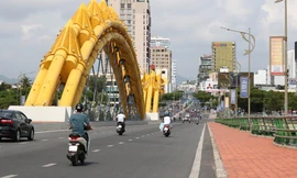 Đường phố Đà Nẵng trong những ngày thực hiện giãn cách xã hội. 