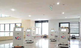 Hệ thống robot vừa được đưa vào sử dụng tại Bệnh viện Bạch Mai cơ sở 2 (Phủ Lý, Hà Nam).