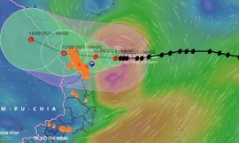 Dự báo đường đi và vùng ảnh hưởng của bão Côn Sơn.