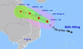 Dự báo đường đi của bão số 6.