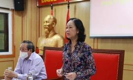 Trưởng Ban Tổ chức T.Ư Trương Thị Mai chủ trì phiên họp (ảnh XDĐ)