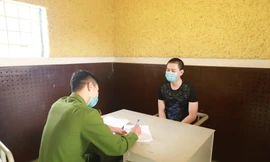 Nguyễn Quang Ngọc tại cơ quan công an