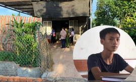 Thành tại cơ quan công an (ảnh nhỏ) và hiện trường vụ giết cụ bà 88 tuổi