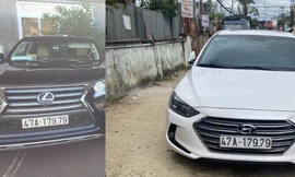 Xe 4 chỗ màu trắng đeo biển số giả đi trên đường Y Wang