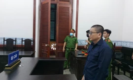 Cựu thiếu tá công an - bị cáo Đoàn Thanh Phương tại tòa.