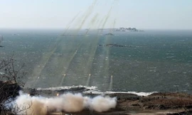 Một cuộc tập trận bắn đạn thật của Triều Tiên