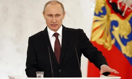 Tổng thống Nga Vladimir Putin có bài diễn văn ở điện Kremlin hôm 18/3