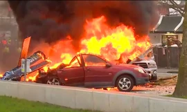 Hiện trường vụ tai nạn trực thăng ở Seattle