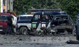 Hiện trường vụ đánh bom hôm 17/1 ở Dagestan