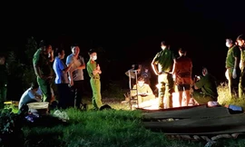 Hiện trường vụ đuối nước thương tâm. 