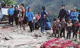 Hiện trường vụ tai nạn thương tâm.