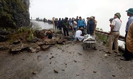 Hiện trường vụ tai nạn trên núi Mã Pì Lèng.