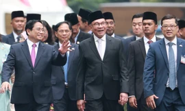Thủ tướng Phạm Minh Chính và Thủ tướng Malaysia Anwar Ibrahim chiều 20/7/2023 tại Hà Nội. Ảnh: Như Ý.