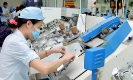 Công nhân sản xuất đồ gỗ trong nhà máy ở Bình Dương Ảnh: H.C 