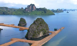 Một phần di sản vịnh Hạ Long bị quây làm”hòn non bộ” khiến nhiều chuyên gia về di sản bức xúc Ảnh: HOÀNG DƯƠNG