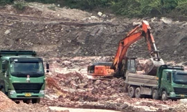 Công trường nhộn nhịp tại Mỏ sét Trúc Thôn đã hết phép, phải đóng cửa