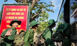 Chiến sỹ nhí Biên phòng Lạng Sơn .Ảnh: Duy Chiến 