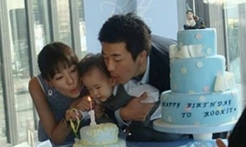 Vợ chồng Kwon Sang Woo khoe ảnh gia đình hạnh phúc