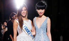 Jessica Minh Anh khoe sắc bên Hoa hậu Pháp 2016