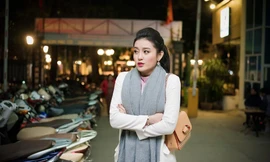 Á hậu Huyền My đi từ thiện trong giá rét 6 độ C