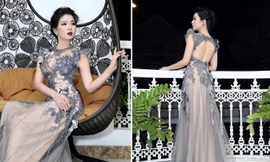 Lệ Quyên lưng trần nuột nà với váy xuyên thấu