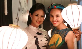 Á hậu Hoàng My về nước dự tiệc từ thiện cùng Ngọc Hân