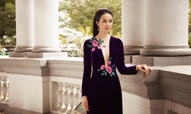 'Mỹ nhân không tuổi' Thanh Mai diện áo dài cắt xẻ táo bạo