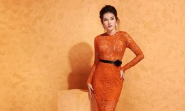 Á hậu Huyền My quyến rũ với váy ren xuyên thấu