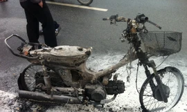 Chiếc xe Dream bị bốc cháy sáng 27-11