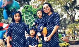 Chị Kim Thoa một mình nuôi ba con nhỏ 