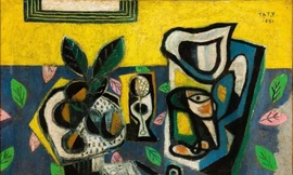 Bức tranh Yellow and Violet (Vàng và Tím) là một tác phẩm điển hình thời kỳ lập thể của Tạ Tỵ