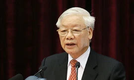 Tổng Bí thư, Chủ tịch nước Nguyễn Phú Trọng chủ trì và phát biểu khai mạc Hội nghị lần thứ 14 Ban Chấp hành Trung ương Đảng khóa XII. Ảnh: Nhật Bắc 