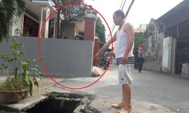 Phần đất được cấp sổ đỏ của 3 hộ gia đình trùng với đường đi của cống thoát nước